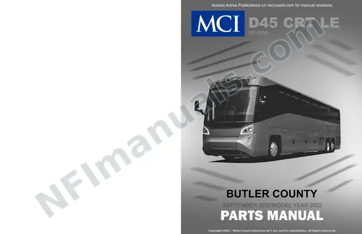 D45 CRT LE Butler County, SR6050 Parts Manual, 2022 for Units 104996-105000 first-page preview
