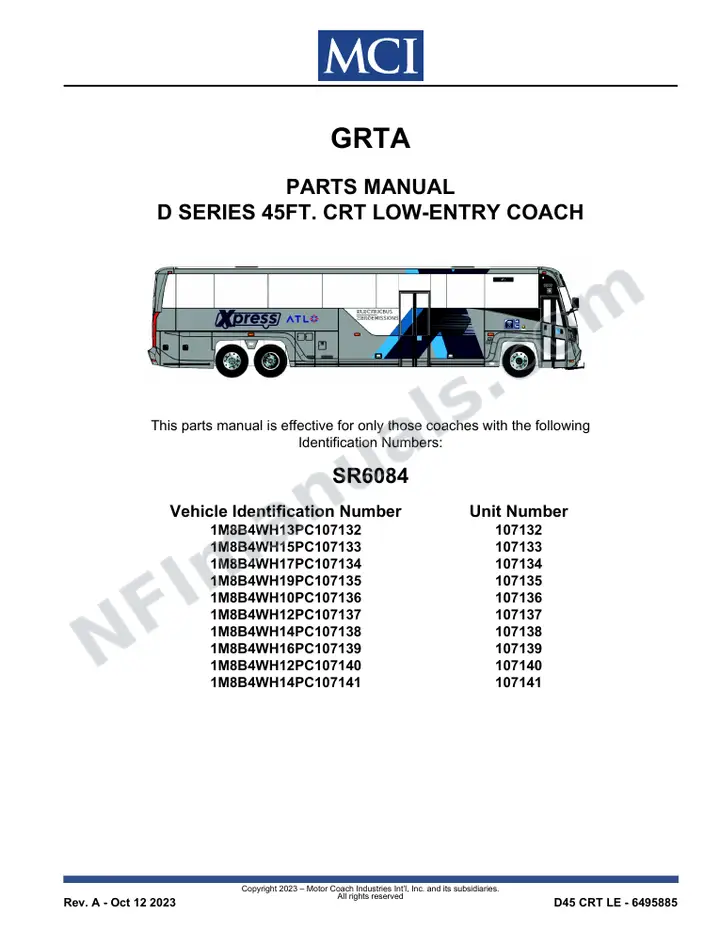 SR6084 Parts Manual, GRTA first-page preview