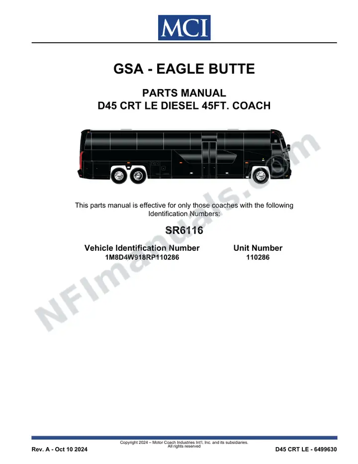 SR6116 Parts Manual, GSA - Eagle Butte first-page preview