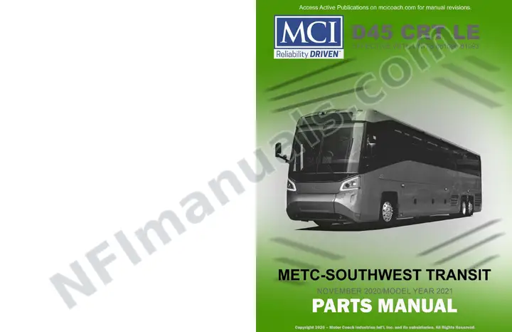 D45 CRT LE METC-Southwest Transit, 03-26-4111 Parts Manual, 2020 for Units 081090-081093 first-page preview