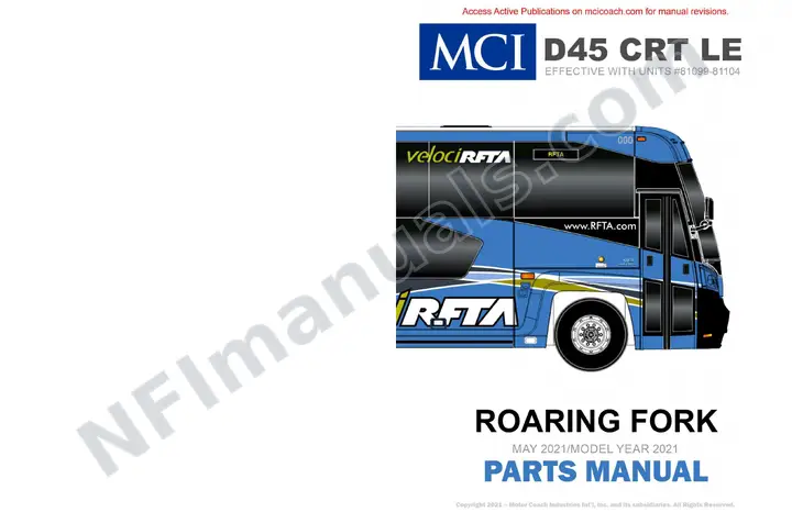 D45 CRT LE Roaring Fork, 03-26-4503 Parts Manual, 2021 for Units 081099-081104 first-page preview