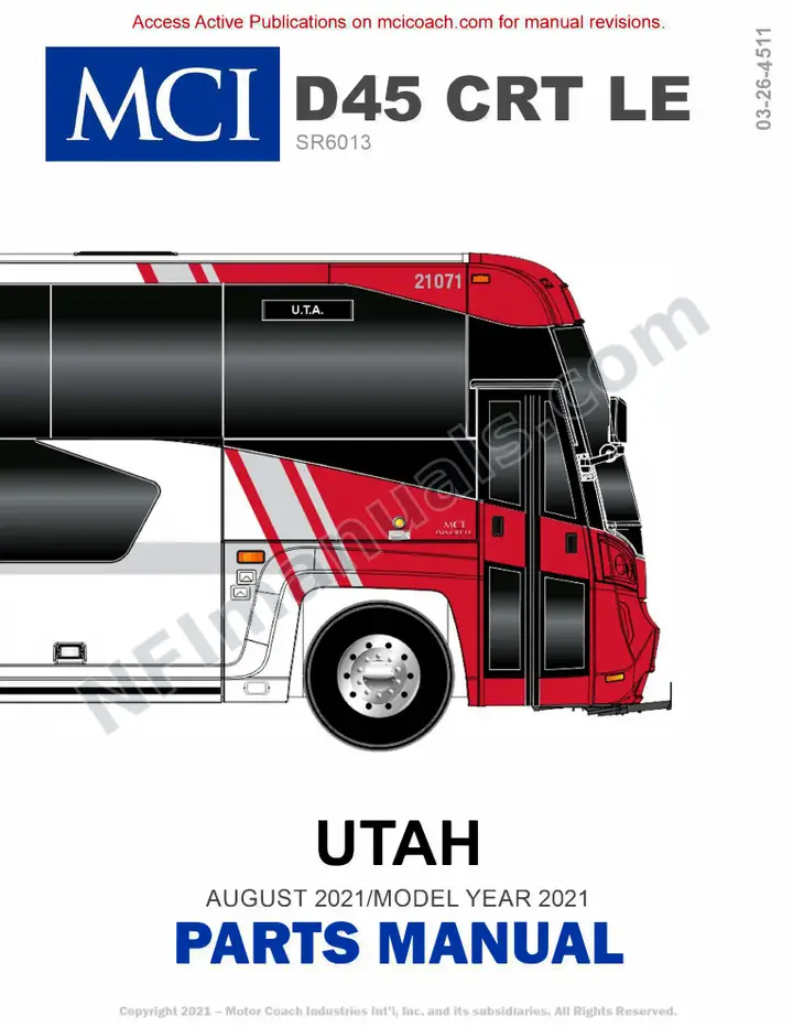 D45 CRT LE D45 CRT LE Utah Transit Authority, 03-26-4511 Parts Manual, 2021 for Units 081105-081108, 081110-081117, 081119-081120, 081122-081123, 081125-081126, 081128-081129, 081131-081132, 081134-081135, 081137, 081139, 081141 first-page preview
