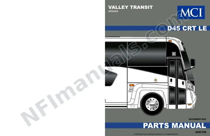 D45 CRT LE Valley Transit, SR6066 Parts Manual, 2022 for Units 105610-105615 first-page preview