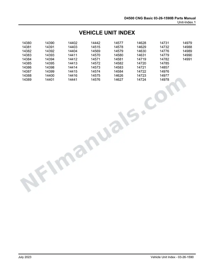 D4500 CNG D4500 CNG Basic 03-26-1590B Parts Manual, 2016 for Units 14197-15442 first-page preview