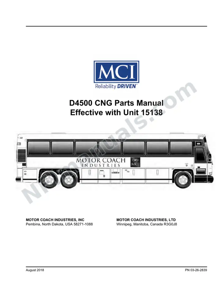 D4500 CNG Basic 03-26-2839 Parts Manual, 2018 for Unit 15138 first-page preview