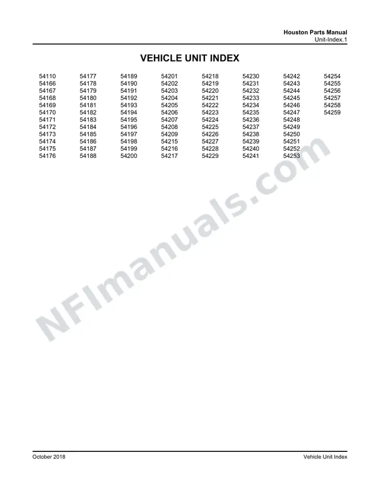 D4500 Parts Manual 3L 15 3539, Effective with VIN Units 54110, 54116 54259 first-page preview