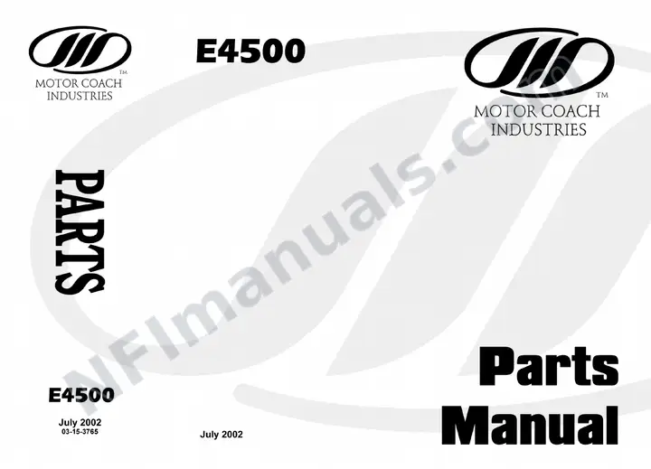 E4500 Basic 03-15-3765 Parts Manual, 2002 for Units 61931-62031 first-page preview