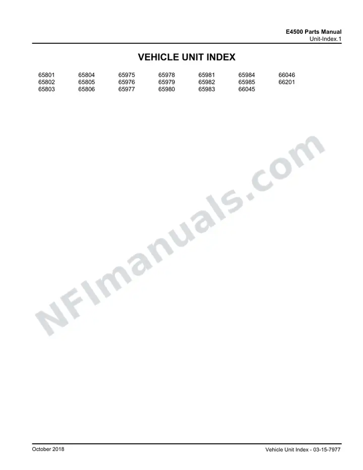 E4500 Basic Parts Manual 03 15 7977B, Model Year 2011 first-page preview