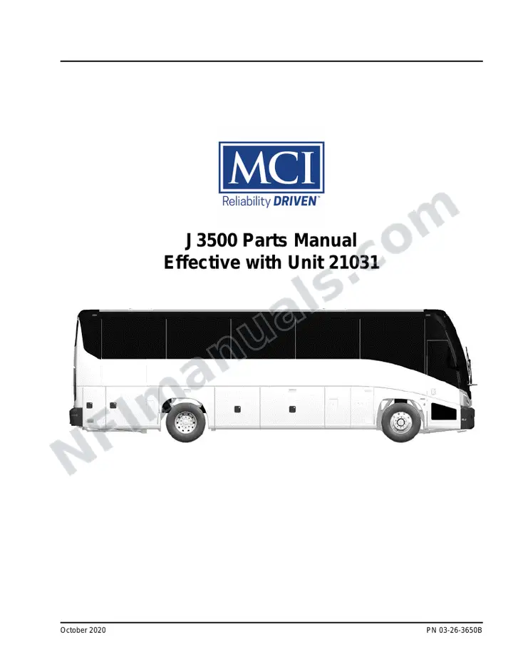 J3500 MODEL YEAR 2020_03-26-3650 Parts Manual, 2019 for Units 21031-21083 first-page preview
