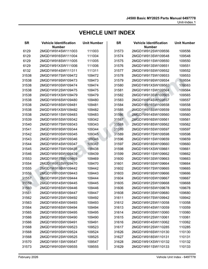 J4500 Basic MY2025 Parts Manual 6497778 first-page preview
