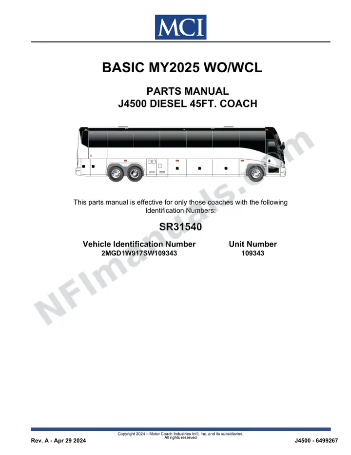 SR31540 Parts Manual, BASIC MY2025 No WCL first-page preview