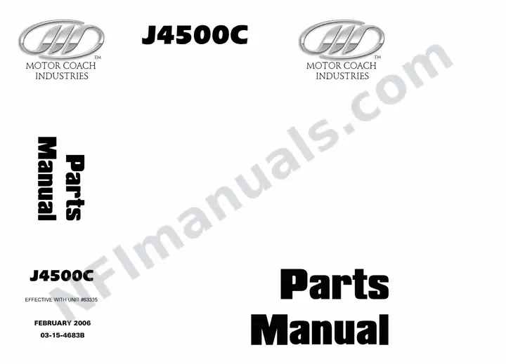 J4500C Parts Manual, Basic J Conversion Coach 2006 for Units 63335-65627 first-page preview