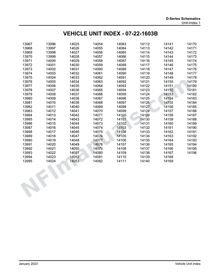 D4000/D4005/D4500/D4505 D-Series Schematics , 2015 for Units 13967-14196 first-page preview
