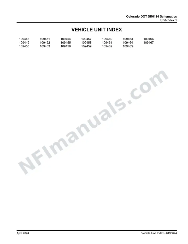 D45 CRT Colorado DOT SR6114 Schematics, 2024 for Units 109448-109467 first-page preview