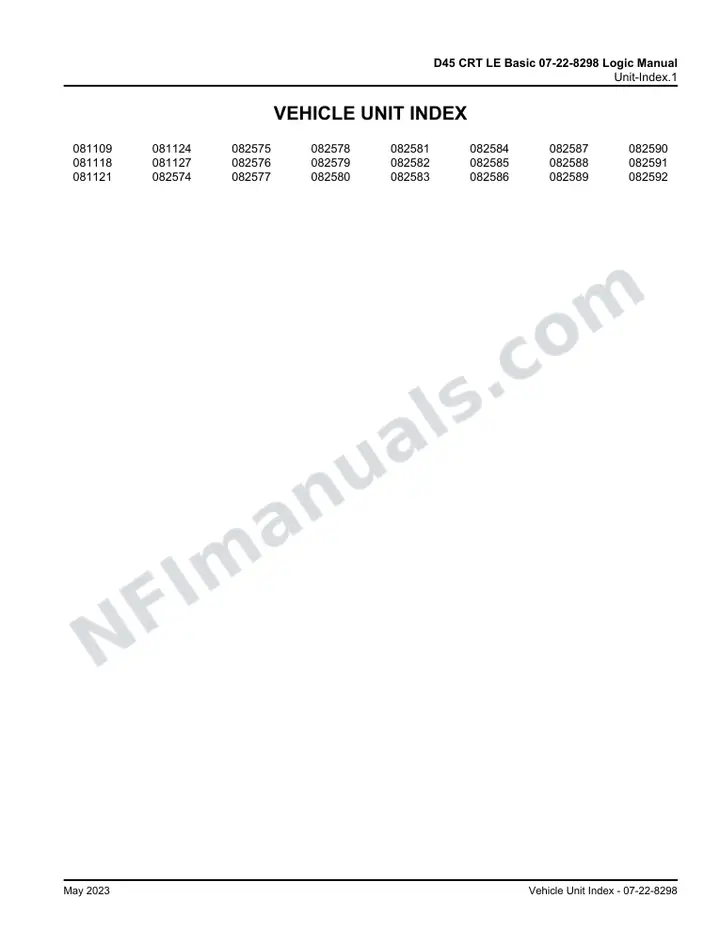 D45 CRT LE Basic 07-22-8298 Logic Manual, 2021 for Units 081109, 081118, 081121, 081124, 081127, 082574-082592 first-page preview