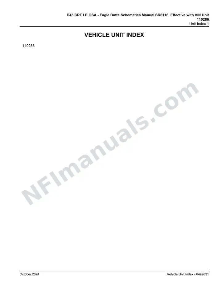 D45 CRT LE GSA - Eagle Butte Schematics Manual SR6116, Effective with VIN Unit 110286 first-page preview