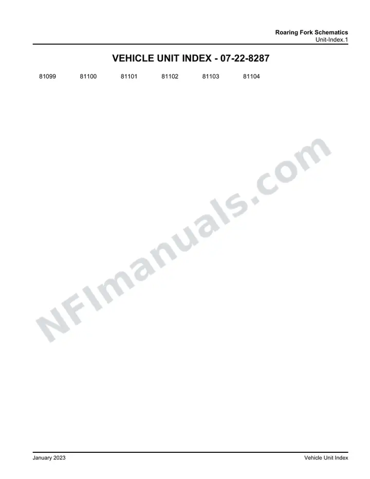 D45 CRT LE Roaring Fork Schematics , 2021 for Units 81099-81104 first-page preview