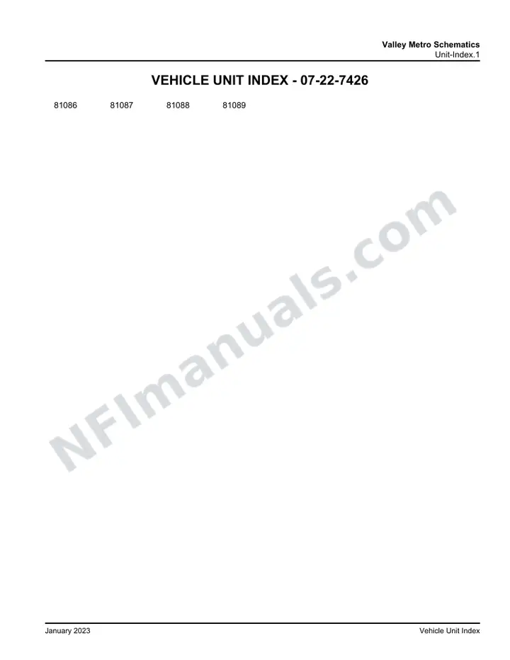 D45 CRT LE Valley Metro Schematics , 2019 for Units 81086-81089 first-page preview