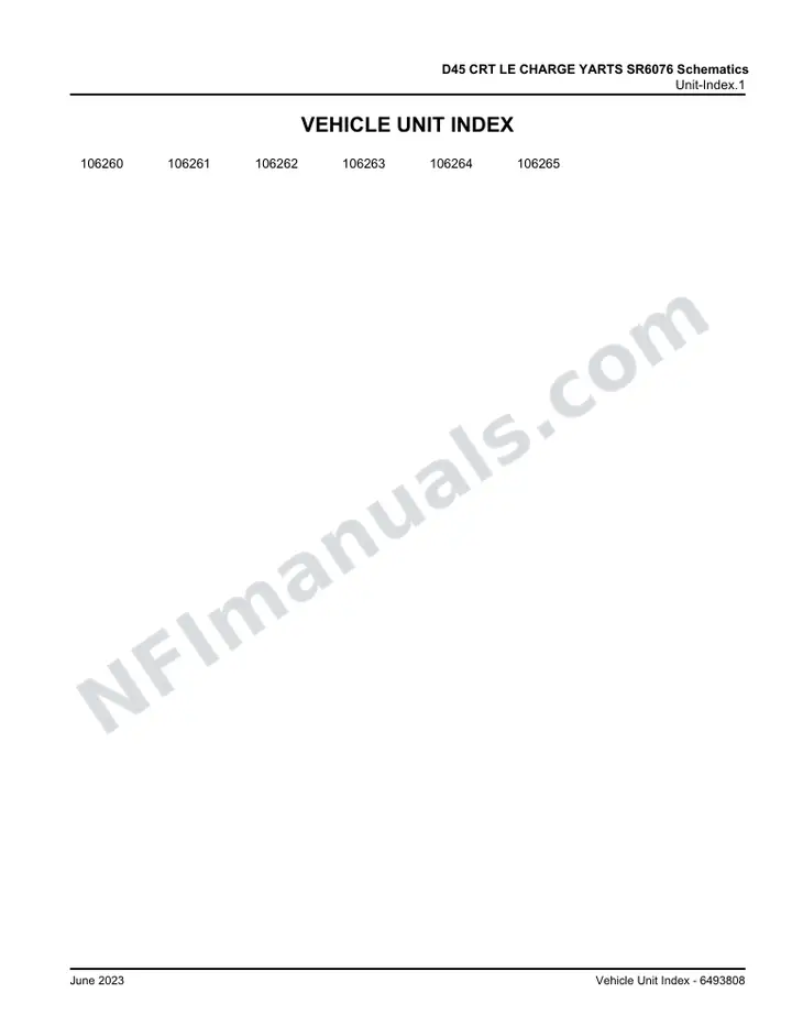 D45 CRT LE CHARGE YARTS SR6076 Schematics, 2021 for Units 106260-106265 first-page preview