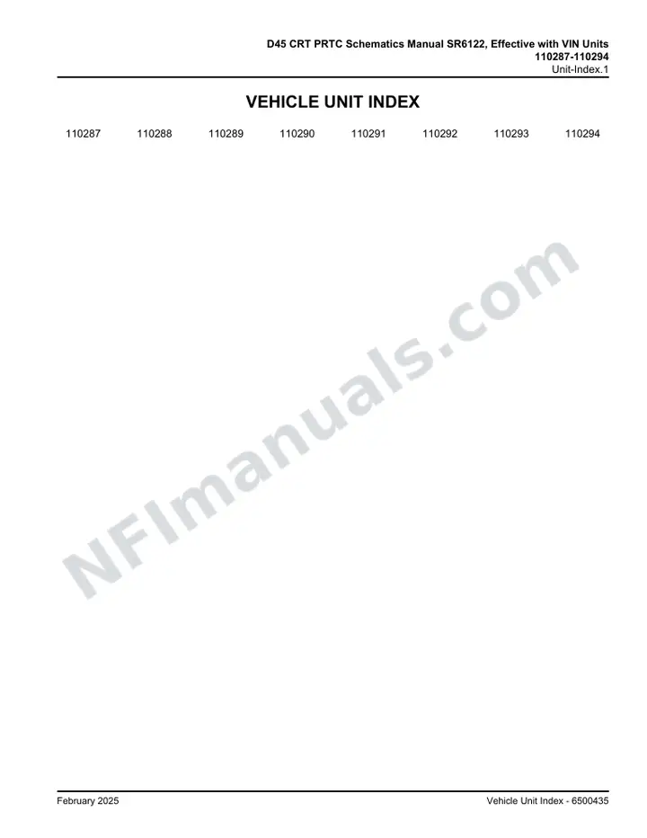 D45 CRT PRTC Schematics Manual SR6122, Effective with VIN Units 110287-110294 first-page preview