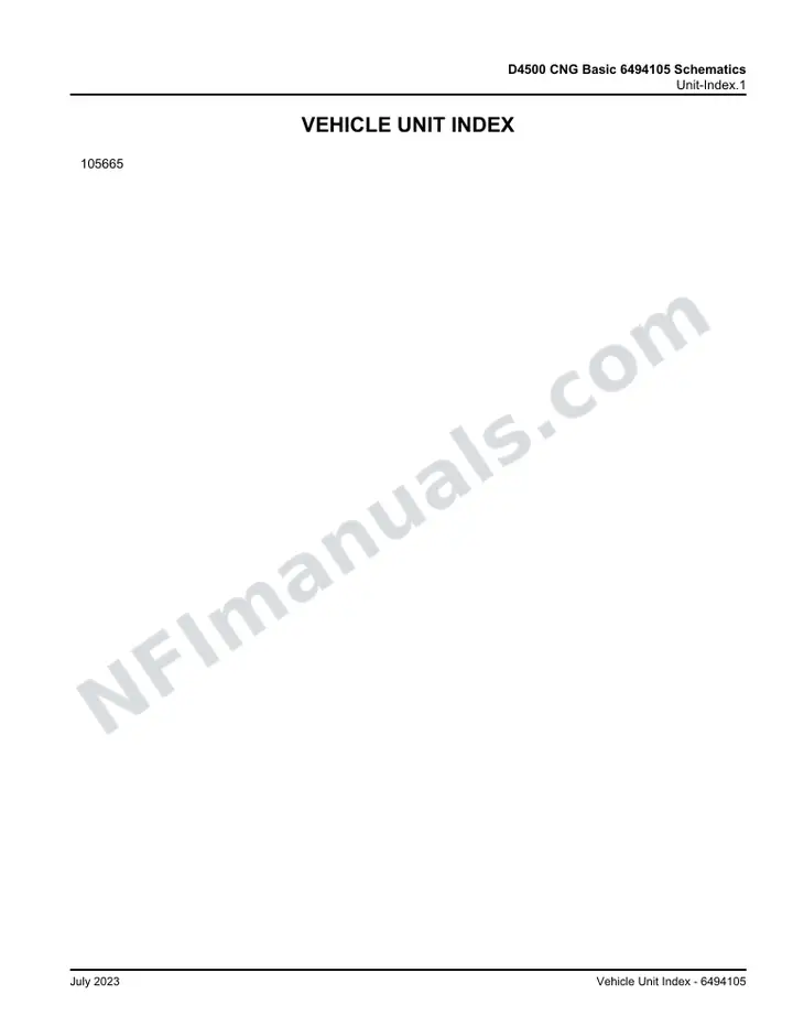 D4500 CNG D4500 CNG Basic 6494105 Schematics, 2022 for Unit 105665 first-page preview