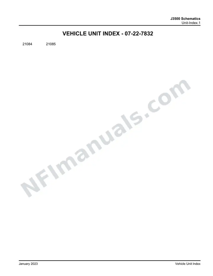 J3500 J3500 Schematics , 2020 for Units 21084-21085 first-page preview