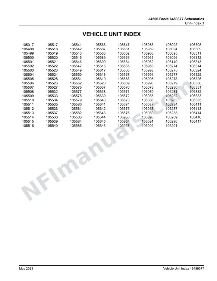 J4500 Basic 6489377 Schematics, 2022 for Units 105017,105498-105527,105532-105543,105545-105547,105549-105552,105576-105589, 105609,105616-105620,105637-105647,105661-105676,105953,105954,105957-105963, 105993-105996,106078,106079,106085-106096,106149,106274,106275,106277-106284, 106287-106291106308106309106311-106314,106324-106326,106330-106333,106335, 106411,106413,106414,106416,106417 first-page preview