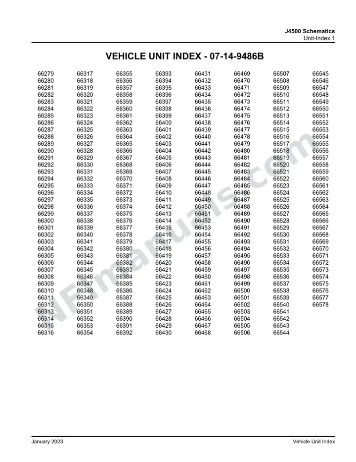 J4500 J4500 Schematics , 2013 for Units 66279-66578 first-page preview