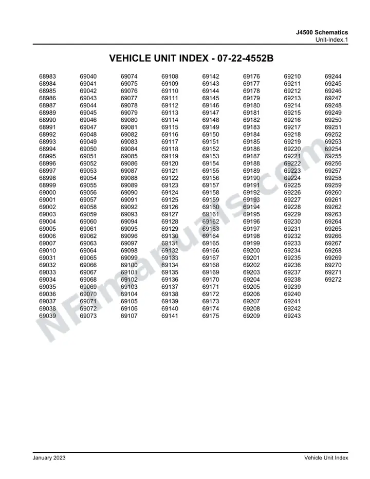 J4500 J4500 Schematics , 2018 for Units 68983-68987,68989-69007,69010,69031-69272 first-page preview