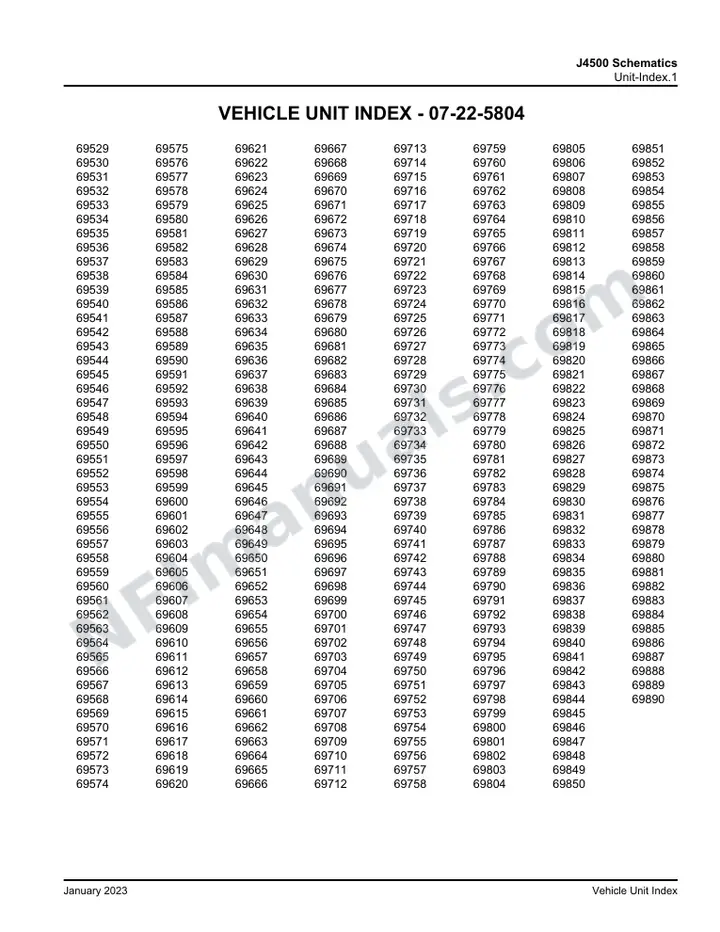 J4500 J4500 Schematics , 2019 for Units 69529-69890 first-page preview