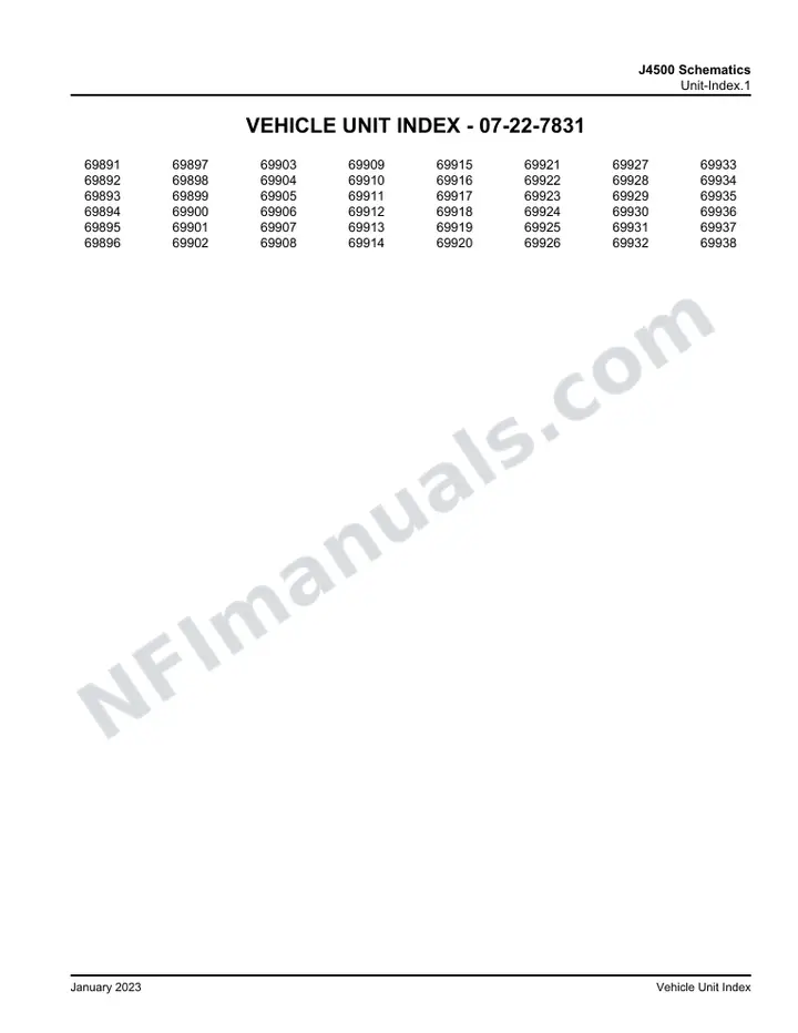 J4500 J4500 Schematics , 2020 for Units 69891-69938 first-page preview