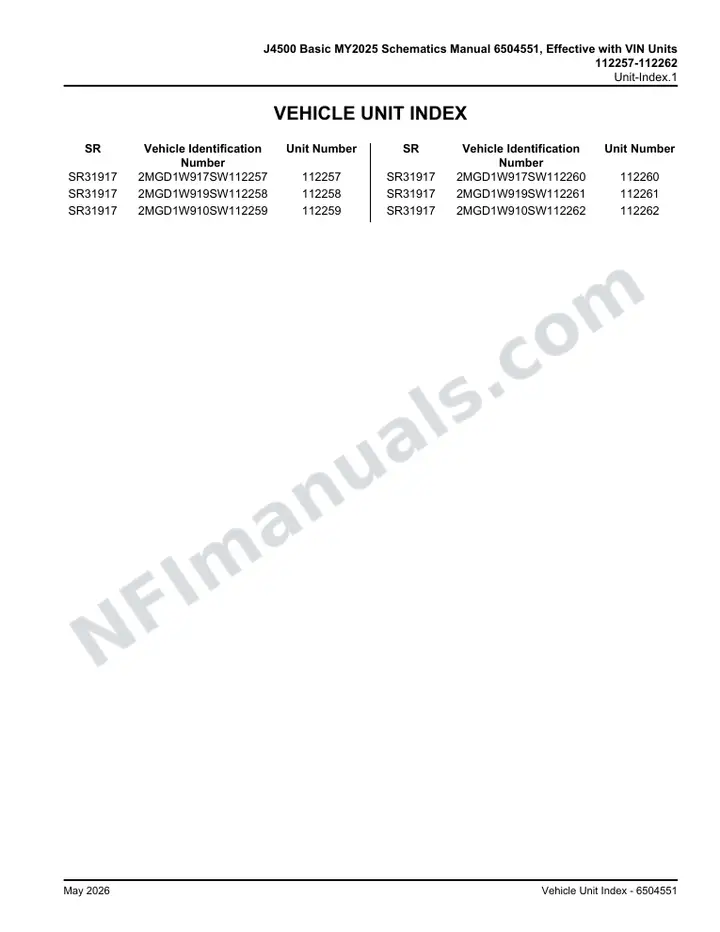 J4500 Basic MY2025 Schematics Manual 6504551, Effective with VIN Units 112257-112262 first-page preview