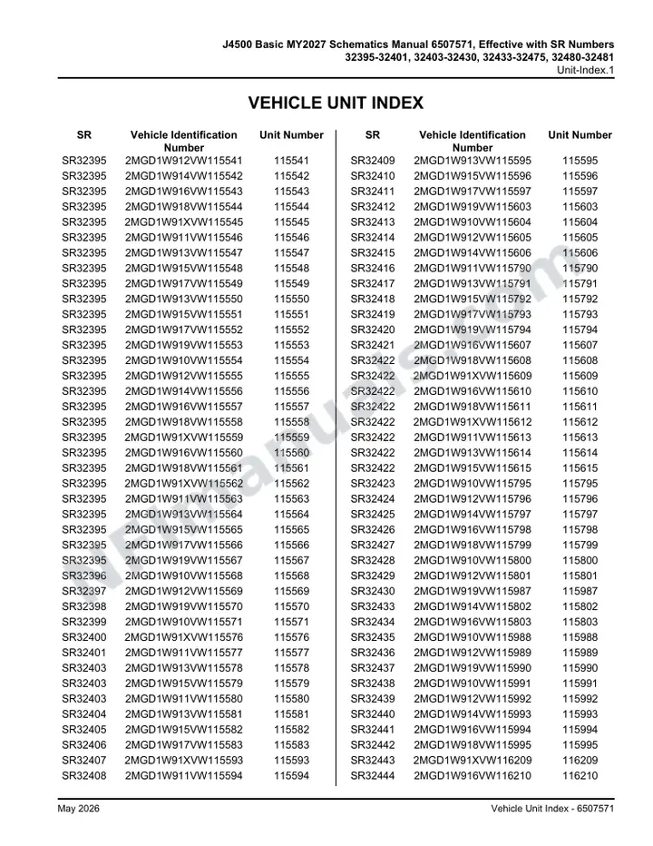 J4500 Basic MY2027 Schematics Manual 6507571, Effective with SR Numbers 32395-32401, 32403-32430, 32433-32475, 32480-32481 first-page preview