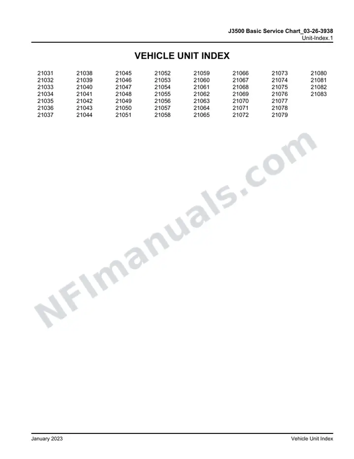 J3500 J3500 Basic Service Chart_03-26-3938 , 2019 for Units 21031-21083 first-page preview
