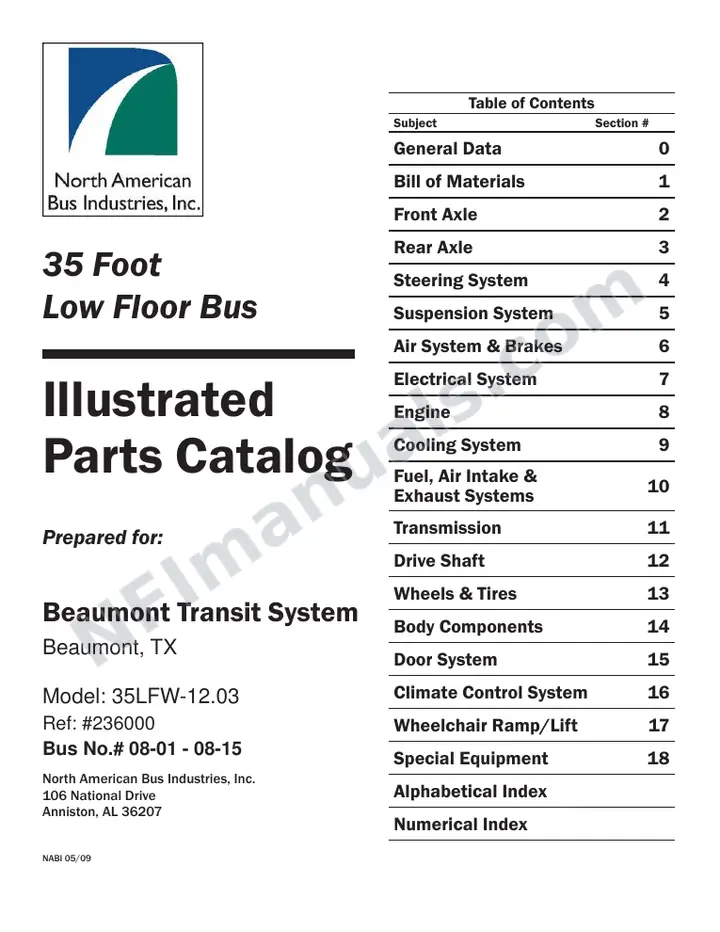 SR9190 (236000) Parts Manual, Beaumont first-page preview