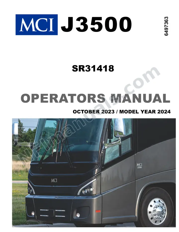 J3500 Bianco Tours Operator's Manual, 2024 for Units SR31418, 108479 first-page preview