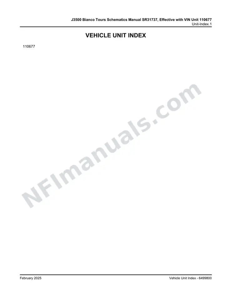 J3500 Bianco Tours Schematics Manual SR31737, Effective with VIN Unit 110677 first-page preview