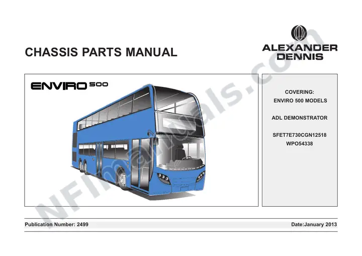 USA EPA10 Demonstrator, 2499 Chassis Parts Manual first-page preview