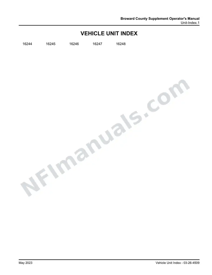 MCI D4500 Manual Package - Broward County Transit included manual preview