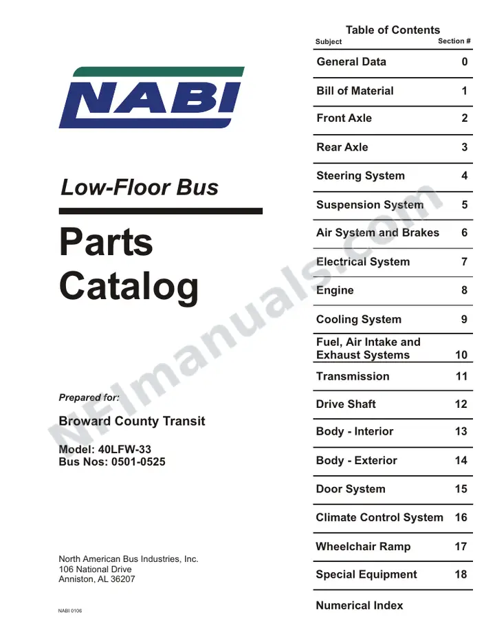 SR9095 (119000) Parts Manual, Broward first-page preview