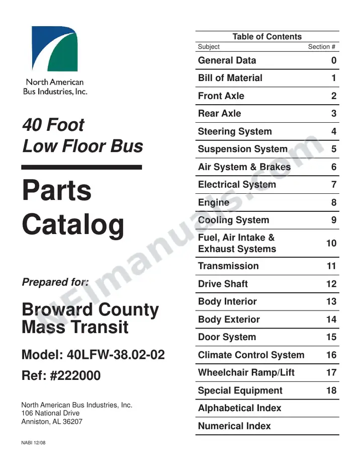 SR9177 (222000) Parts Manual, Broward first-page preview