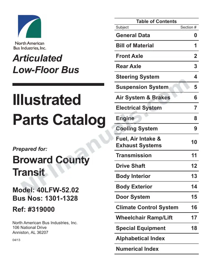SR9269 (319000) Parts Manual, Broward first-page preview