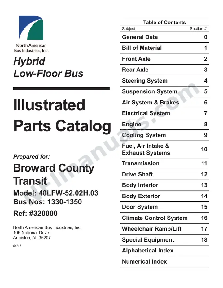 SR9270 (320000) Parts Manual, Broward first-page preview