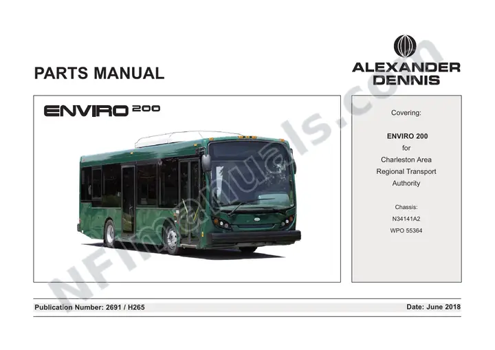 Charleston Area Regional Transport Authority, 2691/H265 Chassis & Body Parts Manual first-page preview