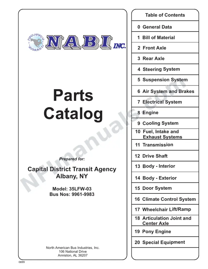 SR9027 (36000) Parts Manual, Albany NY CDTA first-page preview