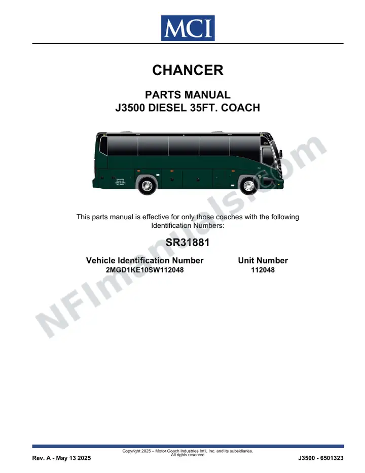 SR31881 Parts Manual, Chancer first-page preview