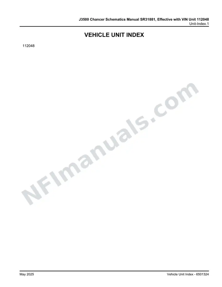 J3500 Chancer Schematics Manual SR31881, Effective with VIN Unit 112048 first-page preview