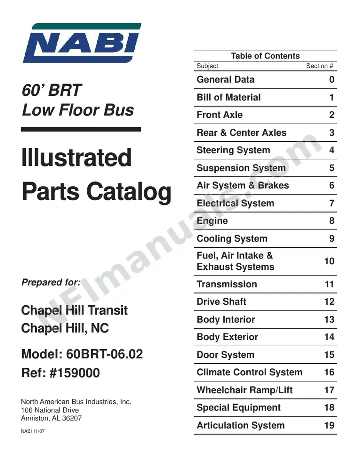 SR9128 (159000) Parts Manual, Chapel Hill first-page preview