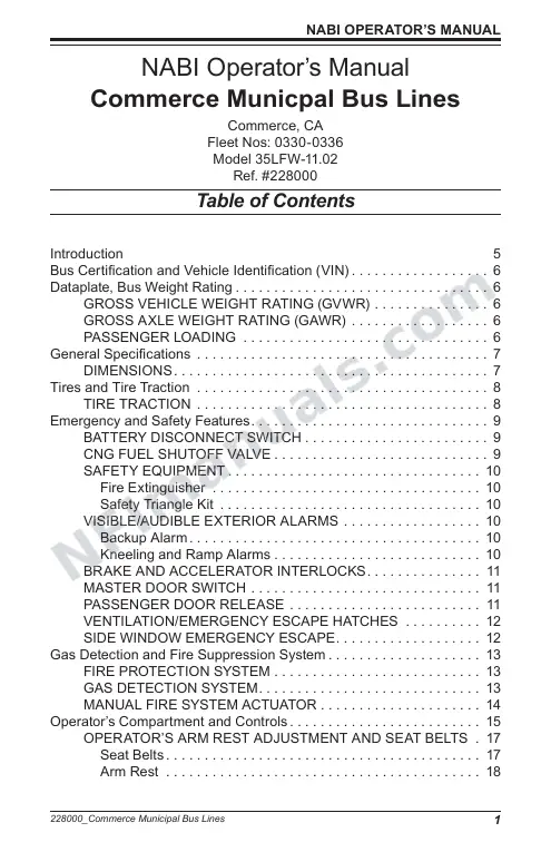 SR9182 (228000) Operator’s Manual, City Of Commerce first-page preview