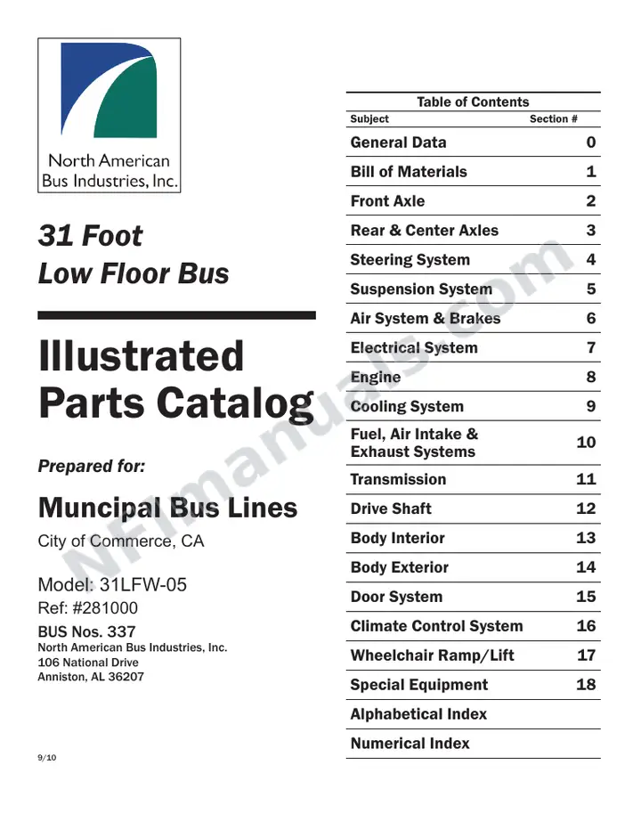 SR9229 (281000) Parts Manual, City Of Commerce first-page preview